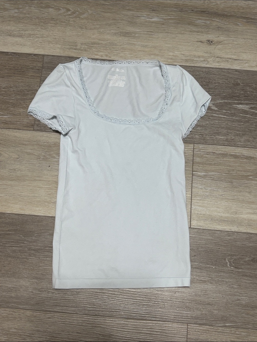 wild fable Light Blue Square Neck Short Sleeve Top with Eyelet Trim